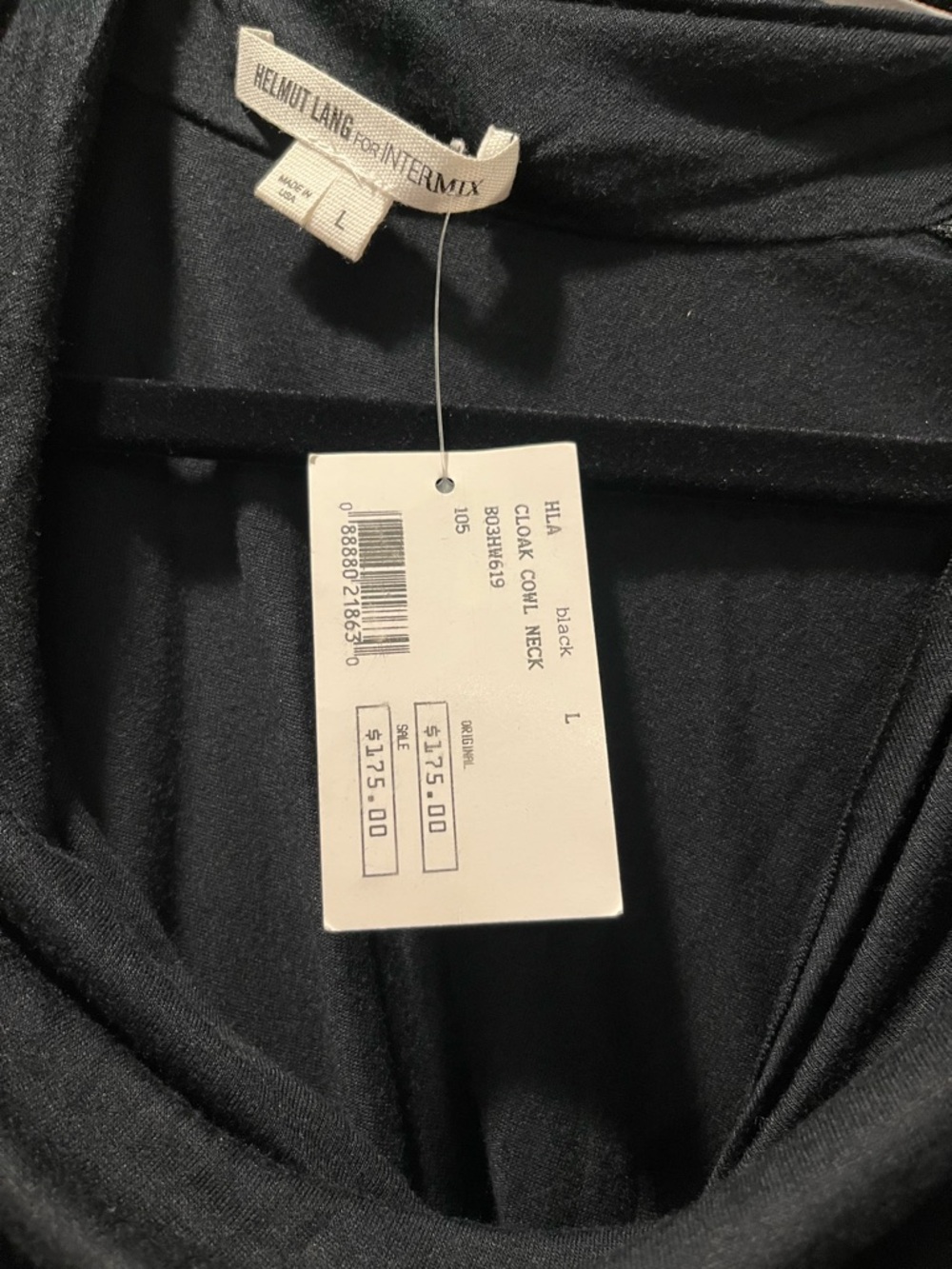 NWT Helmut Lang x Intermix Sleeveless Black Draped Cowl Neck Maxi Dress - Picture 3 of 5